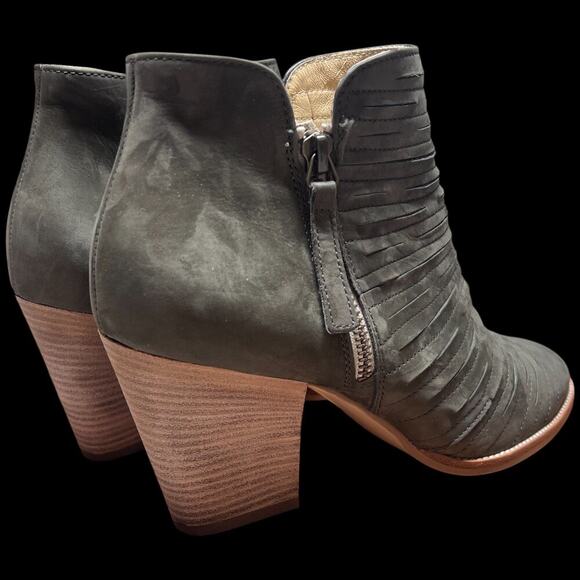 PAUL GREEN Malibu Green Nubuck Women's Size US 9 / UK 7 Sliced Zip Ankle Bootie - Picture 6 of 16